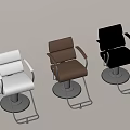 Professional Hairdressing Salon Commercial Equipment Chairs In White Brown And Black Colors