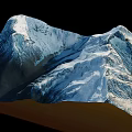 Snowy Mountain Landscape 3D Model Featuring Natural Scenery With Yellow Base And Black Background