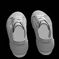Gray Canvas Casual Shoes With White Laces White Soles And Low Top Style
