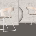 Modern Leisure Chairs With Acrylic Back Wooden Seat And Metal Frame