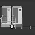 Portable Toilet Trailer With Double Compartments Handrails And Wheels
