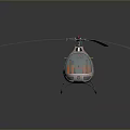 Modern Helicopter 3D Model With Sleek Body Rotor Blades And Transparent Cockpit