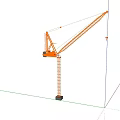 Orange Industrial Tower Crane With Long Boom And Lifting Hook For Construction