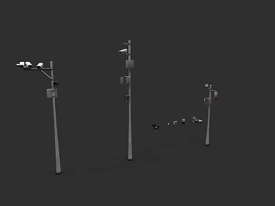 Commercial Equipment For Street Light Poles With Cameras And Lighting Fixtures 3d model