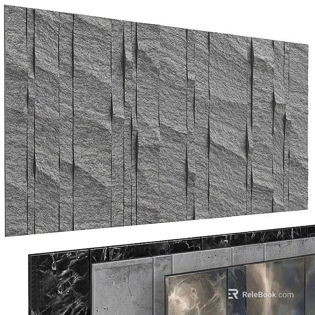 Modern Gray Slate Texture Floor Tiles With Natural Surface For Indoor Flooring 3d model