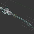 Intricate Ornate Curved Weapon With Decorative Hilt And Shiny Metallic Blade