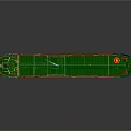 Large Cargo Ship With Red Blue Hull And Green Deck 3d model