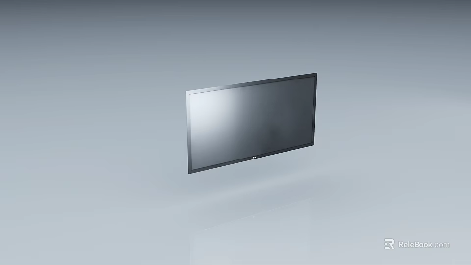 Modern Wall Mounted TV With Black Screen And Sleek Frame In Minimalist Setting 3d model 