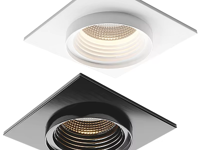 Recessed Downlights in White and Black Square Design for Modern Home 3d model