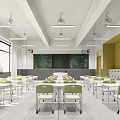modern classroom 3d model
