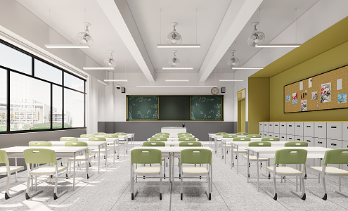 modern classroom 3d model