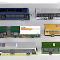 Colorful Toy Bus Models With Various Types And Assorted Designs On