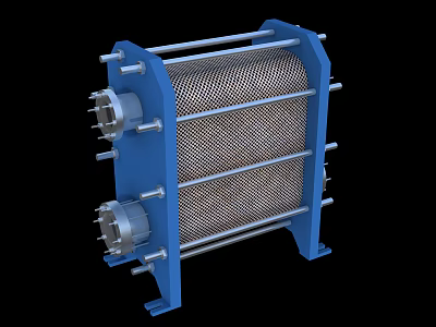 High Quality Blue Industrial Equipment With Metal Frame And Mesh Structure Design 3d model