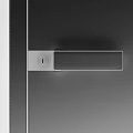 Modern Black Hinged Door Design With Sleek Metal Handle And Smooth Surface For Interior Use