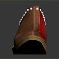 Brown Leather Mules With Wedge Heel And White Studs Design 3d model