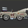 Vintage Mia's Charger Convertible Car With Exposed Engine Cream Body And 49 Number