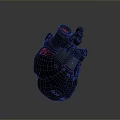 Advanced Mechanical Heart Medical Device With Black Body Red Components And Tubular Structure
