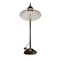 Industrial Style Table Lamp With Adjustable Arm Metal Base And White Shade