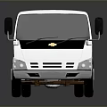 White Truck Chassis 3D Rendered with Detailed Frame and Wheels