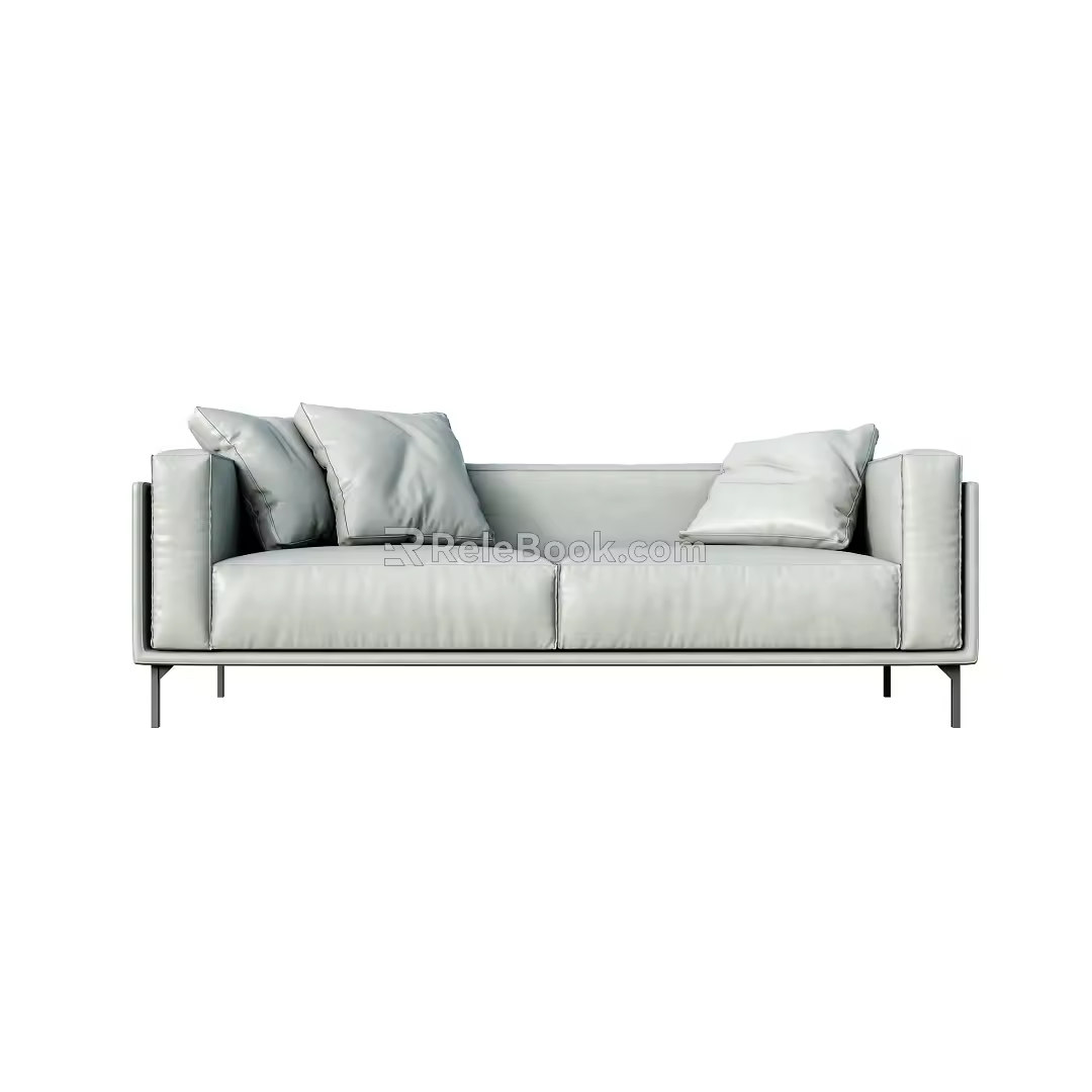 Modern Double Sofa Simple Double Sofa 3d model