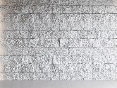 White Stone Background Wall With Natural Texture And Modern Interior Design 3d model