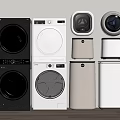 Top Modern Washing Machines Including Black White Front Load and Mini Models 3d model