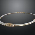 Elegant Gold and Silver Choker Necklace With Ornate Engraved Details And Decorative Clasp