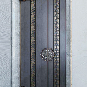 New Chinese Double Door 3d model