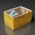 Yellow Textured Storage Box For Organizing Household Items And Small Accessories