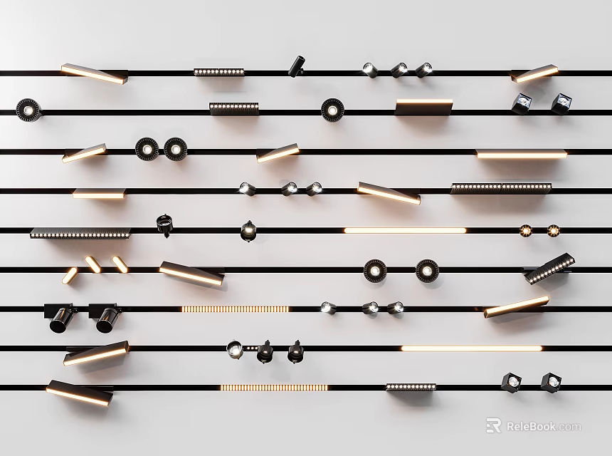 Modern Downlights And Spotlights Design With Various Styles Shapes And Installation Types 3d model 