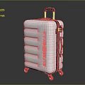 Stylish Modern White Travel Suitcase With Retractable Handle And Rolling Wheels