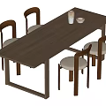 Quiet Wind Dining Table and Chair Log Wind Dining Table and Chair 3d model