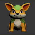 Cute Animated Game Fox Character With Orange Body Green Shell And White Tail Tip