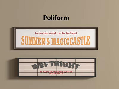 Poliform Branded Signs Displaying Summer's Magic Castle And WEFTRIGHT Messages 3d model