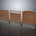 Wooden Garden Fences With Different Designs And Stone Bases For Outdoor Decoration