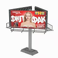 Outdoor Billboards With Metal Frame Featuring Movie Ads Burger Promotions And Truth Messaging