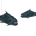 Artistic Fish Sculpture Carving With Detailed Teeth Fins And Textured Surface