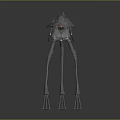 Futuristic Mechanical Creature With Long Legs And Armored Head Structure 3d model