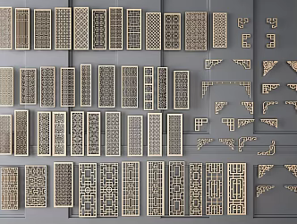 New Chinese Partition Combination Screen 3d model