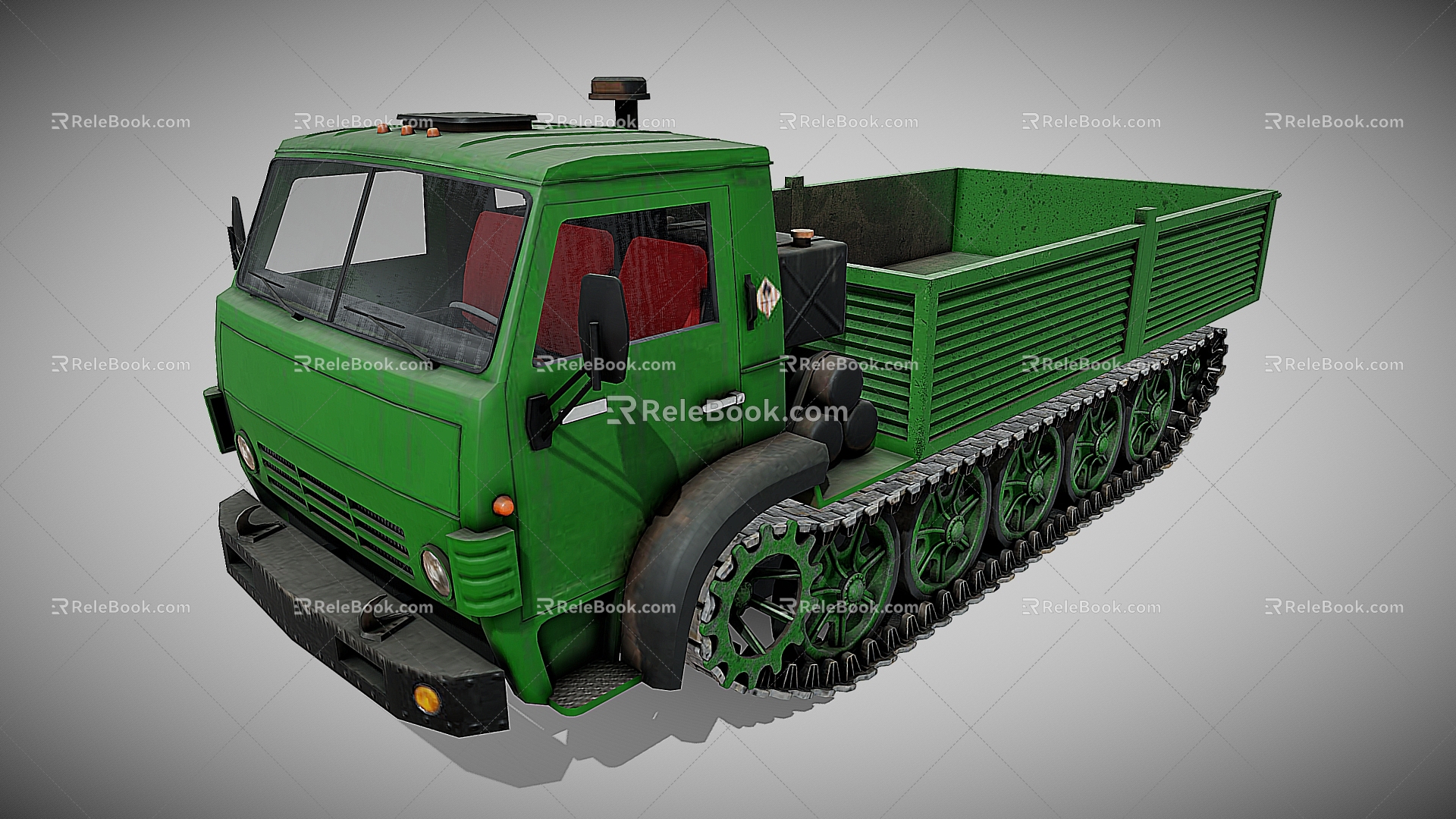 Armored Vehicle Cartoon Truck Military Vehicle Troops Tracked Vehicle model