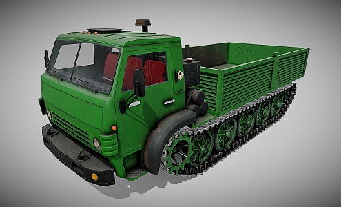 Armored Vehicle Cartoon Truck Military Vehicle Troops Tracked Vehicle 3d model