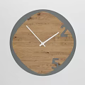 Modern Wooden Wall Clock With Gray Frame And White Hands Design 3d model