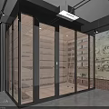 Wooden Wine Cellar Interior With Multiple Racks Lighting And Ladder Storage 3d model