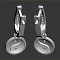 Silver Metal Household Supplies Decorative Hooks With Smiley Face Yin Yang Symbol Pendant
