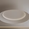 Modern Minimalist Ceiling Design With Circular Recessed Light Fixture And Soft Lighting