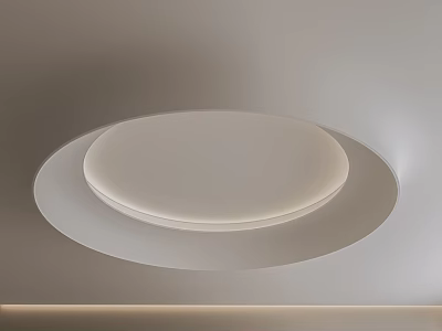 Modern Minimalist Ceiling Design With Circular Recessed Light Fixture And Soft Lighting 3d model