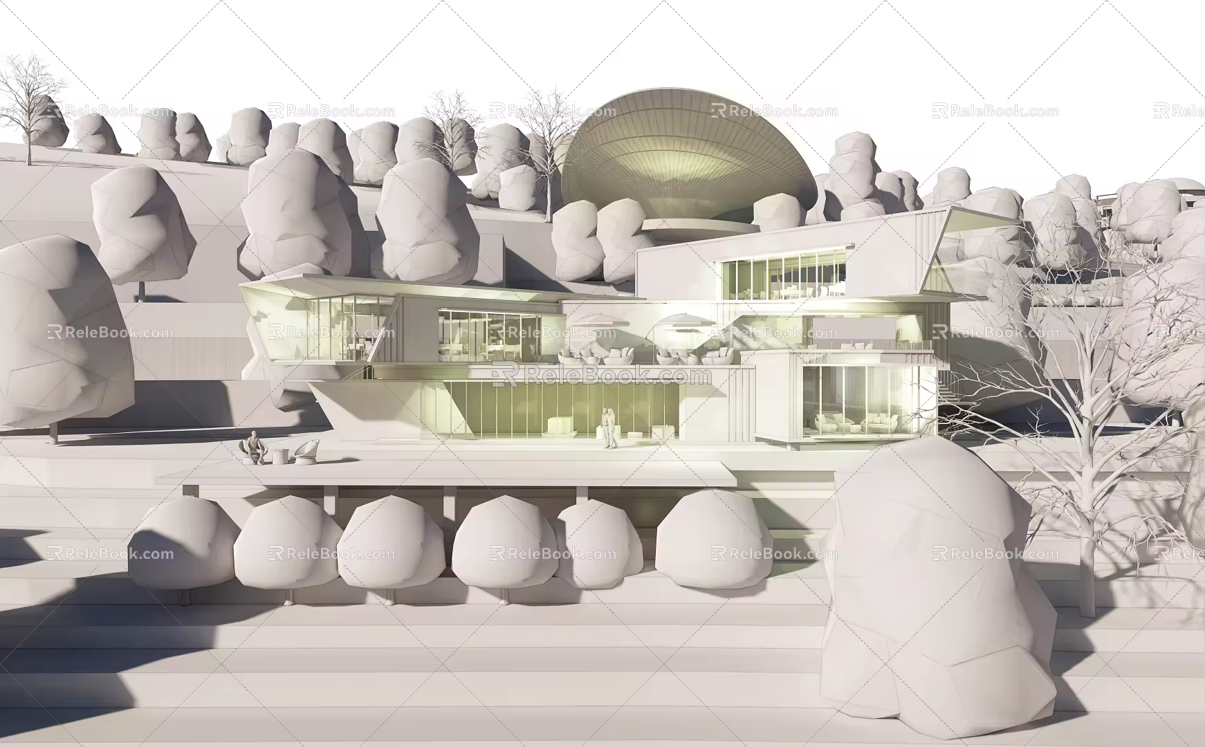 modern architecture handmade architectural sand table 3d model