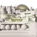 modern architecture handmade architectural sand table 3d model
