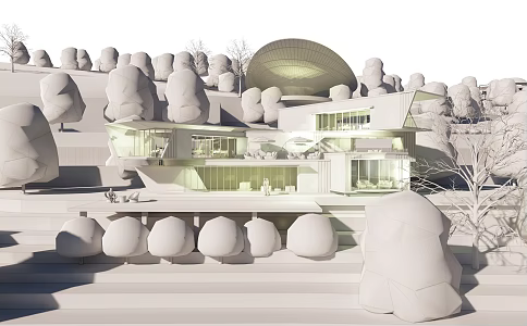 modern architecture handmade architectural sand table 3d model