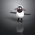 Cartoon Sheep 3D Render With White Wool Black Ears Open Arms And Smiling Face